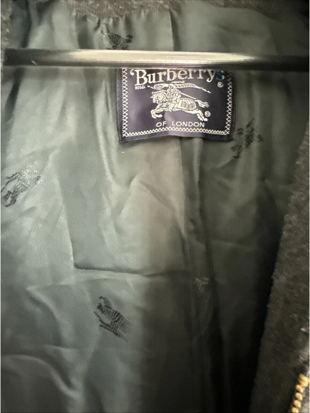BURBERRY LONDON Women's Gray Wool Blend Hooded Duffle Coat S Pre Owned